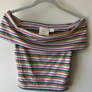 Anthropologie Maeve Multicolor Striped Strapless Top, Size XS